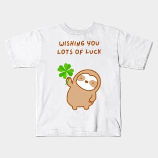 Wishing You Lots of Luck Clover Sloth Kids T-Shirt